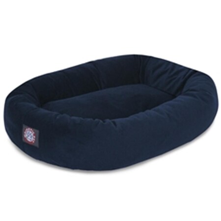 Majestic Pet 52 in. Navy Suede Bagel Dog Bed 78899567504